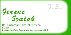 ferenc szalok business card